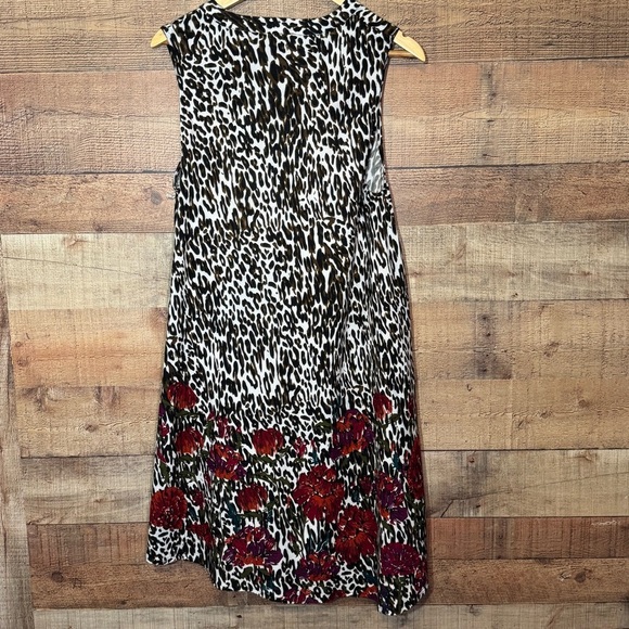 🌻 Flint & Moss Floral Leopard Sleeveless Sun Dress size Large Beach Boho - Picture 4 of 11